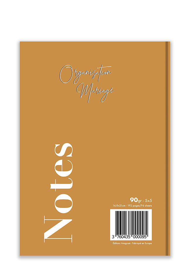 NOTES ORGANISATION MARIAGE / A5 - MARILYN