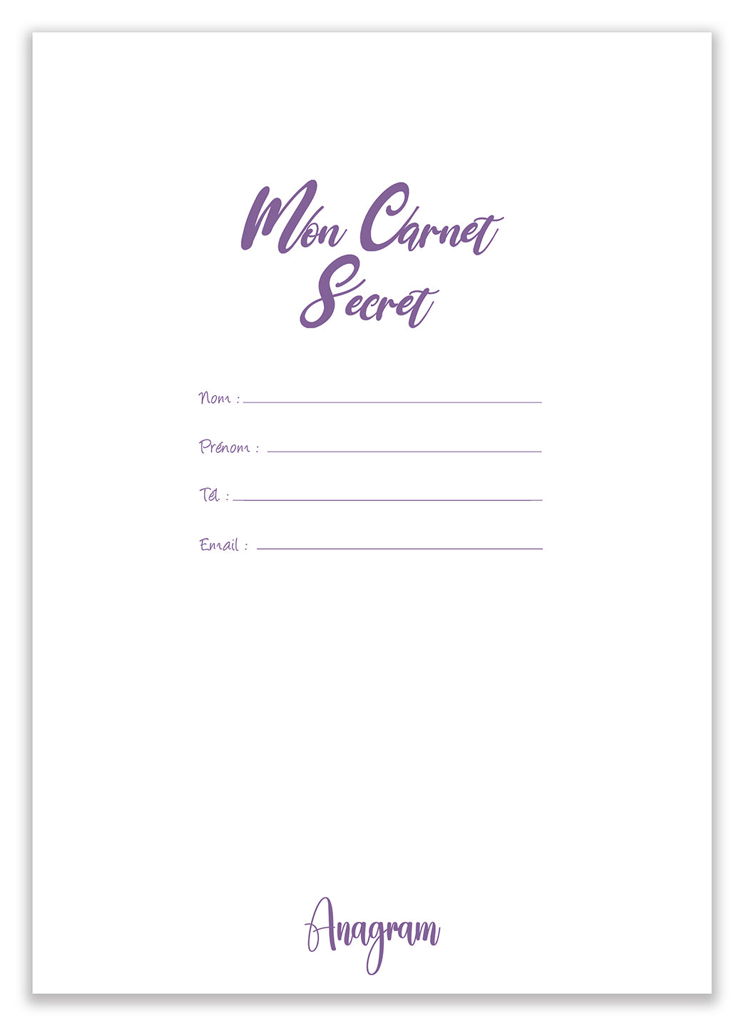 CAHIER MON CARNET SECRET / A4 - SVETLANA