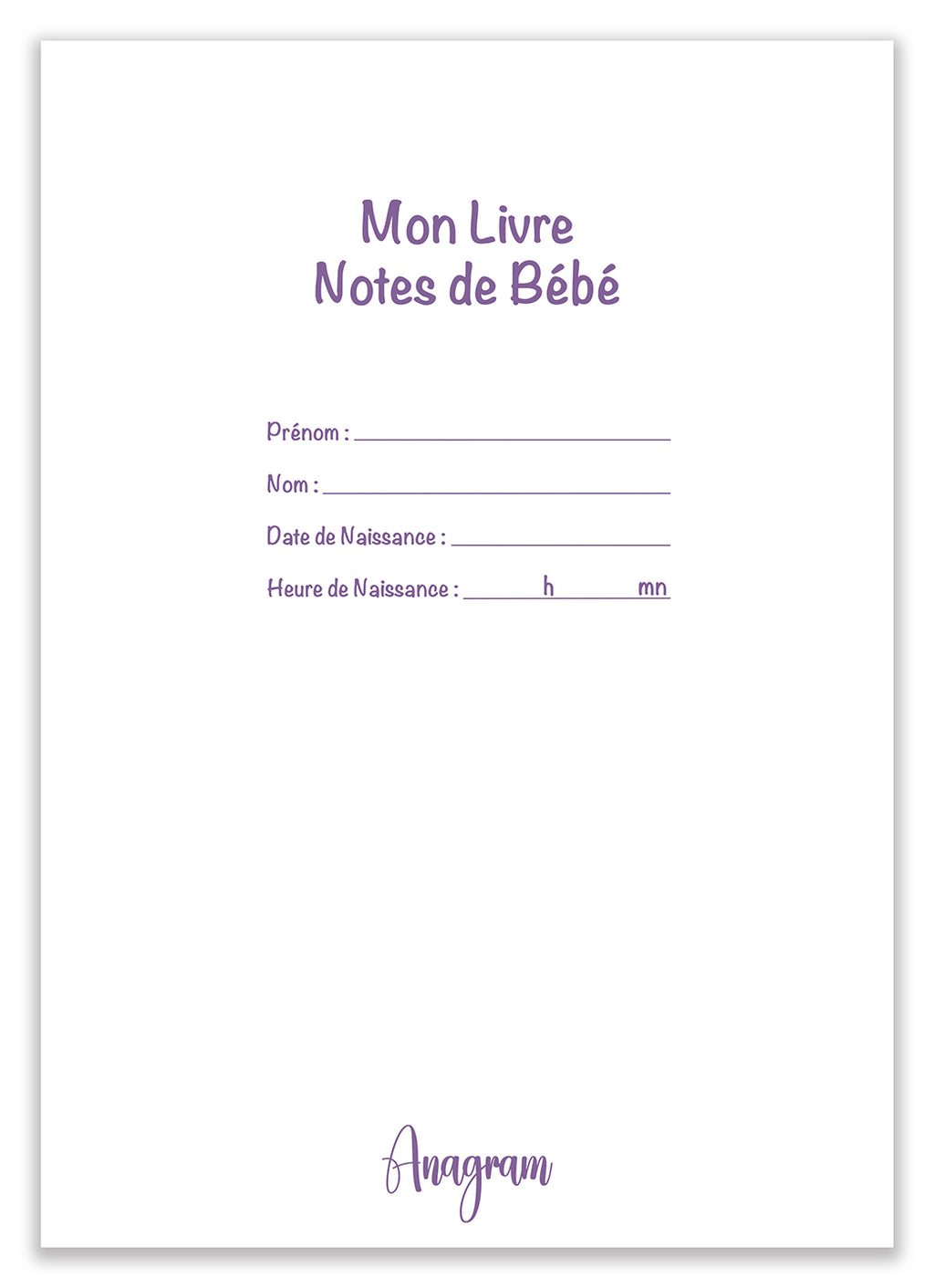 MON LIVRE NOTES DE BÉBÉ / A4 - JADE