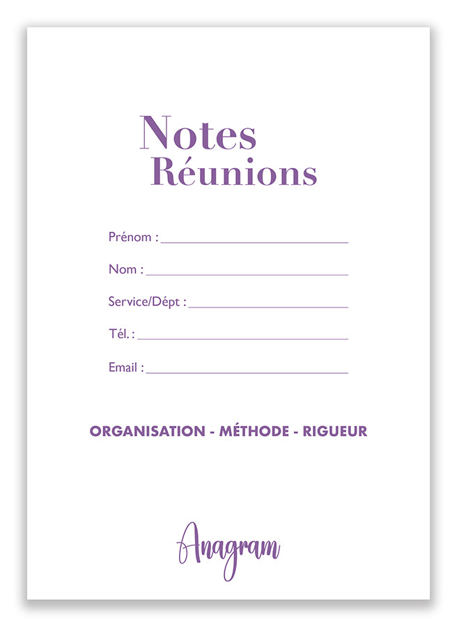 CAHIER DE NOTES RÉUNIONS / A5 - CLAUDE